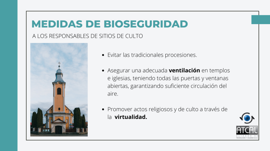 Medidas de Bioseguridad en Semana Santa 2021 para responsables de sitio de culto
