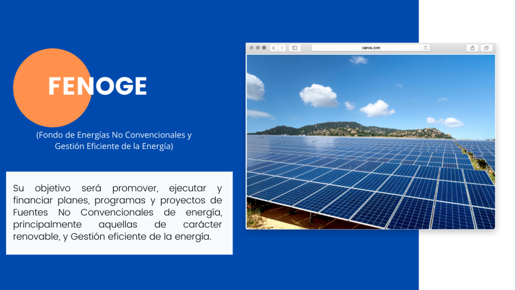 FENOGE Fondo de Energías no Convencionales y Gestión Eficiente de la Energía