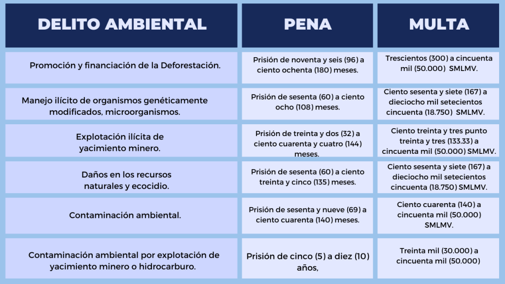 Delitos ambientales multas
