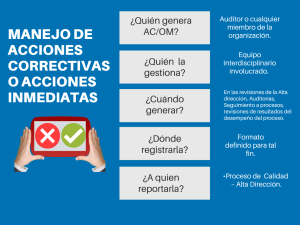 Manejo acciones correctivas